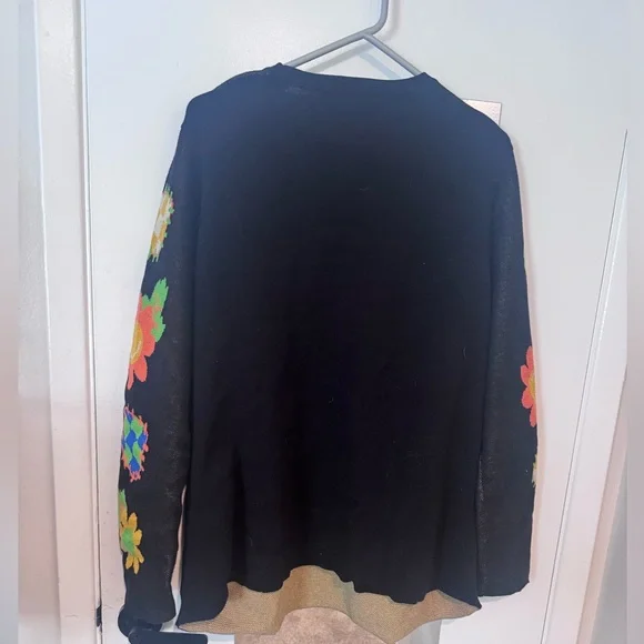 Black Trickz n’ Treatz Dolls Kill Scarecrow Autumn Halloween Harvest Sweater XL - Picture 5 of 7